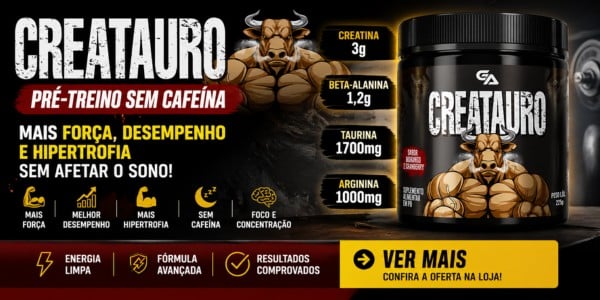 Creatauro pré-treino sem cafeína